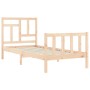 Single bed frame with solid wood headboard by , Beds and slatted bases - Ref: Foro24-3193101, Price: 84,92 €, Discount: %