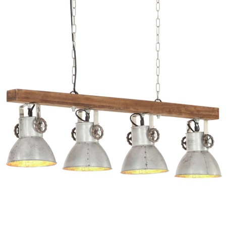Industrielle Deckenleuchte aus silbernem Mangoholz E27 von vidaXL, Lampen - Ref: Foro24-320521, Preis: 103,66 €, Rabatt: %