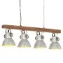 Lámpara de techo industrial madera de mango plateado E27 de vidaXL, Lámparas - Ref: Foro24-320521, Precio: 91,36 €, Descuento: %