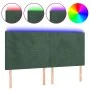Headboard with LED lights dark green velvet 180x5x118/128 cm by , Headboards and footboards - Ref: Foro24-3122207, Price: 153...