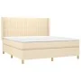 Box spring bed with cream fabric mattress 180x200 cm by , Beds and slatted bases - Ref: Foro24-3132174, Price: 653,63 €, Disc...