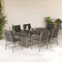 Garden dining set 7 pieces and light gray synthetic rattan cushions by , Garden sets - Ref: Foro24-3212066, Price: 747,40 €, ...