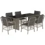 Garden dining set 7 pieces and light gray synthetic rattan cushions by , Garden sets - Ref: Foro24-3212066, Price: 747,40 €, ...