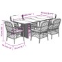 Garden dining set 7 pieces and light gray synthetic rattan cushions by , Garden sets - Ref: Foro24-3212066, Price: 697,92 €, ...