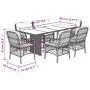 Garden dining set 7 pieces and light gray synthetic rattan cushions by , Garden sets - Ref: Foro24-3212066, Price: 747,40 €, ...