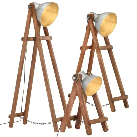 Stehlampe 3 Stück massives silbernes Mangoholz E27 von vidaXL, Lampen - Ref: Foro24-320591, Preis: 202,93 €, Rabatt: %