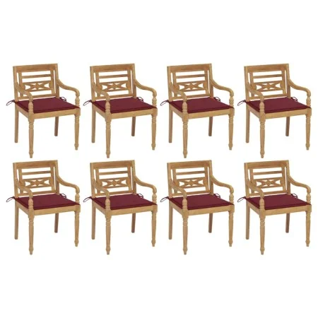 Batavia Stühle 8 Einheiten aus massivem Teakholz mit Kissen von , Gartenstühle - Ref: Foro24-3073358, Preis: 1,00 €, Rabatt: %
