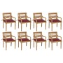 Batavia Stühle 8 Einheiten aus massivem Teakholz mit Kissen von , Gartenstühle - Ref: Foro24-3073358, Preis: 1,00 €, Rabatt: %