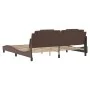 Estructura de cama cabecero cuero sintético marrón 200x200 cm de , Camas y somieres - Ref: Foro24-3208119, Precio: 209,29 €, ...