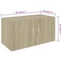 Sonoma oak engineered wood wall cabinet 80x39x40 cm by vidaXL, Shelves and shelves - Ref: Foro24-802798, Price: 81,72 €, Disc...