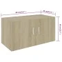 Sonoma oak engineered wood wall cabinet 80x39x40 cm by vidaXL, Shelves and shelves - Ref: Foro24-802798, Price: 84,11 €, Disc...