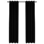 Blackout curtains with linen-look grommets, 2 pieces, black, 140x225 cm. by vidaXL, Curtains and curtains - Ref: Foro24-32115...