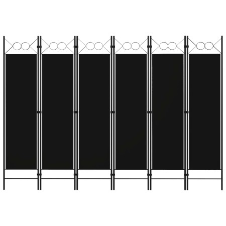 Biombo divisor de 6 paneles negro 240x180 cm de vidaXL, Divisores de ambientes - Ref: Foro24-320714, Precio: 52,65 €, Descuen...