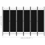 6-teiliger schwarzer Raumteiler 240x180 cm von vidaXL, Raumteiler - Ref: Foro24-320714, Preis: 53,66 €, Rabatt: %