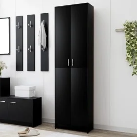 Flurschrank aus schwarzem Sperrholz 55x25x189 cm von vidaXL, Kleiderschränke - Ref: Foro24-802850, Preis: 118,29 €, Rabatt: %