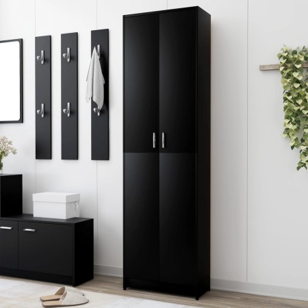 Flurschrank aus schwarzem Sperrholz 55x25x189 cm von vidaXL, Kleiderschränke - Ref: Foro24-802850, Preis: 122,02 €, Rabatt: %