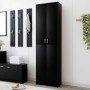 Armario de pasillo de madera contrachapada negro 55x25x189 cm de vidaXL, Armarios roperos - Ref: Foro24-802850, Precio: 126,5...