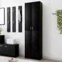 Flurschrank aus schwarzem Sperrholz 55x25x189 cm von vidaXL, Kleiderschränke - Ref: Foro24-802850, Preis: 124,19 €, Rabatt: %