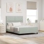 Estructura de cama Gris claro 160 x 200 cm Terciopelo