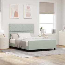 Estructura de cama Gris claro 160 x 200 cm Terciopelo