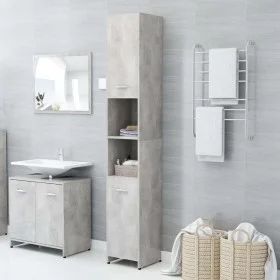 Concrete gray plywood bathroom cabinet 30x30x183.5 cm by vidaXL, Bathroom furniture - Ref: Foro24-802601, Price: 64,59 €, Dis...