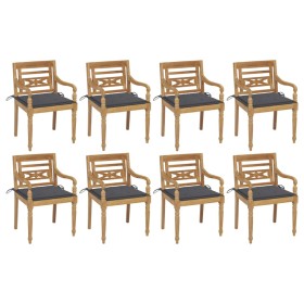 Batavia Stühle 8 Einheiten aus massivem Teakholz mit Kissen von , Gartenstühle - Ref: Foro24-3073349, Preis: 1,00 €, Rabatt: %