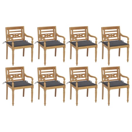Batavia Stühle 8 Einheiten aus massivem Teakholz mit Kissen von , Gartenstühle - Ref: Foro24-3073349, Preis: 1,00 €, Rabatt: %
