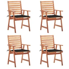 Garden dining chairs and cushions 4 pcs solid acacia wood by , Garden chairs - Ref: Foro24-3078327, Price: 306,78 €, Discount: %