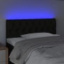 Cabecero con LED de tela negro 90x7x78/88 cm