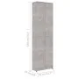 Betongrauer Flurschrank aus Spanplatte, 55 x 25 x 189 cm von vidaXL, Kleiderschränke - Ref: Foro24-802853, Preis: 117,84 €, R...