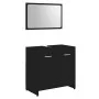 Badezimmermöbelset aus schwarzem Sperrholz von vidaXL, Badezimmermöbel - Ref: Foro24-802580, Preis: 81,02 €, Rabatt: %
