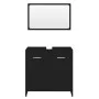 Conjunto de muebles de baño madera contrachapada negro de vidaXL, Muebles de baño - Ref: Foro24-802580, Precio: 81,02 €, Desc...