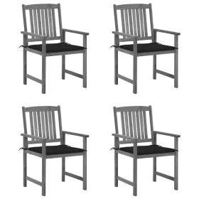 Gartenstühle mit Kissen 4 Stk. massives Akazienholz grau von , Gartenstühle - Ref: Foro24-3061236, Preis: 279,46 €, Rabatt: %