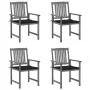 Gartenstühle mit Kissen 4 Stk. massives Akazienholz grau von , Gartenstühle - Ref: Foro24-3061236, Preis: 279,46 €, Rabatt: %