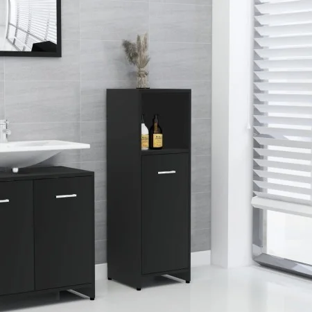 Schwarzer Badezimmerschrank aus Sperrholz, 30 x 30 x 95 cm von vidaXL, Badezimmermöbel - Ref: Foro24-802589, Preis: 48,50 €, ...