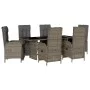 Garden dining set 7 pieces and gray synthetic rattan cushions by , Garden sets - Ref: Foro24-3213532, Price: 1,00 €, Discount: %