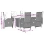 Garden dining set 7 pieces and gray synthetic rattan cushions by , Garden sets - Ref: Foro24-3213532, Price: 1,00 €, Discount: %