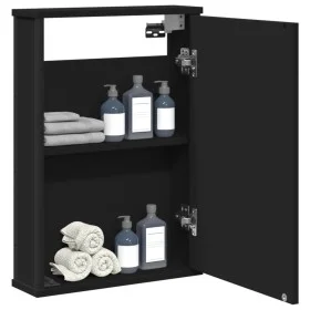 Black engineered wood bathroom mirror cabinet 42x12x60 cm by , Dressing tables - Ref: Foro24-842431, Price: 55,10 €, Discount: %