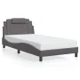 Bed frame with LED lights gray synthetic leather 100x200 cm by , Beds and slatted bases - Ref: Foro24-3214004, Price: 153,86 ...
