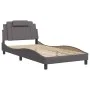 Bed frame with LED lights gray synthetic leather 100x200 cm by , Beds and slatted bases - Ref: Foro24-3214004, Price: 153,86 ...