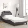 Bed frame with LED lights gray synthetic leather 100x200 cm by , Beds and slatted bases - Ref: Foro24-3214004, Price: 153,86 ...