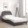 Bettgestell mit LED-Leuchten, graues Kunstleder, 100 x 200 cm von , Betten und Lattenroste - Ref: Foro24-3214004, Preis: 139,...