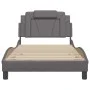 Bed frame with LED lights gray synthetic leather 100x200 cm by , Beds and slatted bases - Ref: Foro24-3214004, Price: 153,86 ...
