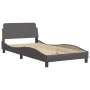 Bed frame with LED lights gray synthetic leather 100x200 cm by , Beds and slatted bases - Ref: Foro24-3214004, Price: 153,86 ...