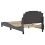 Bed frame with LED lights gray synthetic leather 100x200 cm by , Beds and slatted bases - Ref: Foro24-3214004, Price: 153,86 ...