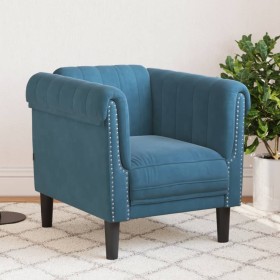 Blue velvet armchair by , Sofas - Ref: Foro24-372573, Price: 171,69 €, Discount: %