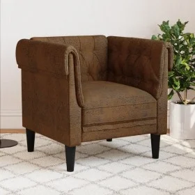 Sillón Chesterfield de tela marrón de , Sofás - Ref: Foro24-372546, Precio: 178,41 €, Descuento: %