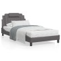 Estructura de cama con cabecero cuero sintético gris 100x200 cm