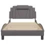 Bed frame with headboard gray synthetic leather 100x200 cm by , Beds and slatted bases - Ref: Foro24-3208078, Price: 148,23 €...