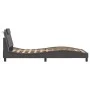 Bed frame with headboard gray synthetic leather 100x200 cm by , Beds and slatted bases - Ref: Foro24-3208078, Price: 148,23 €...